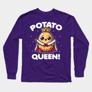 Potato Queen: Kawaii Cute Potato For Vegetarians Long Sleeve T-Shirt